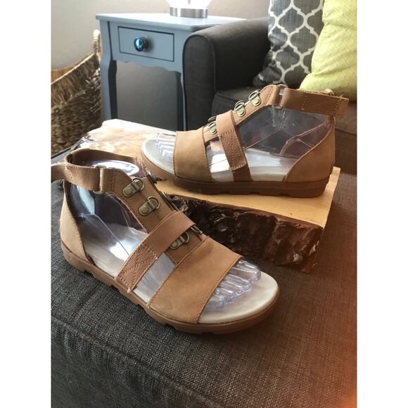 Sorel Toreda Carly Sandal Tan Size 7.5 gladiator strappy - Picture 2 of 8
